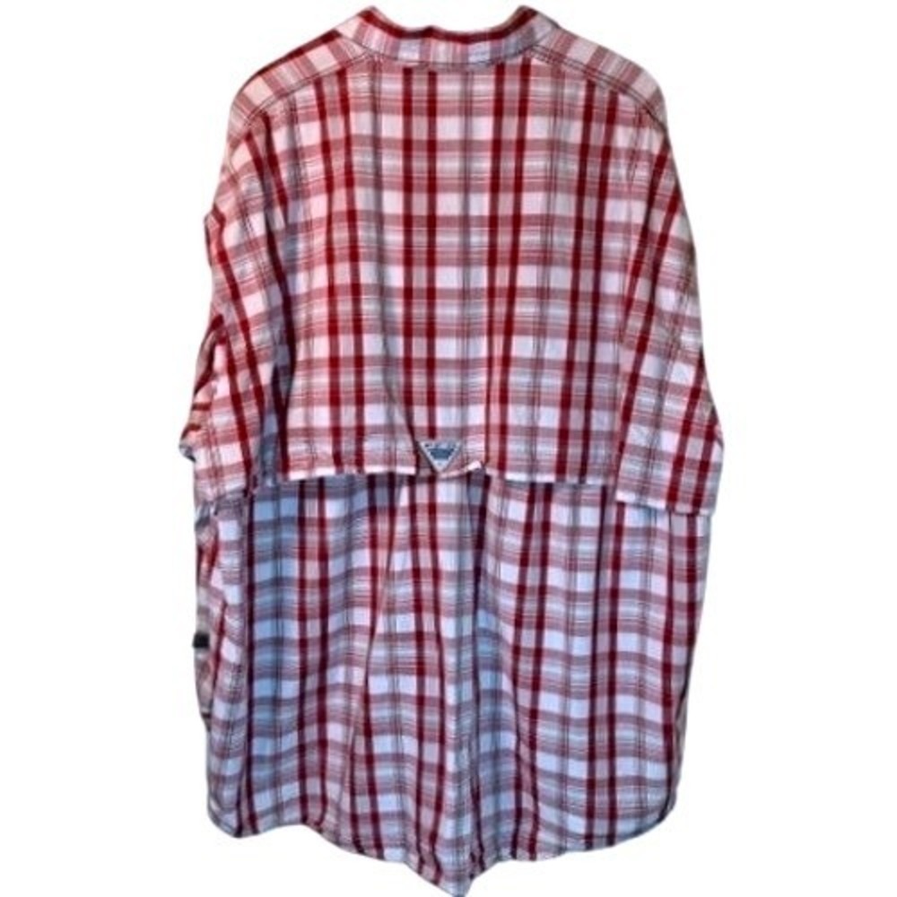 Columbia Arkansas Razorbacks Shirt Mens 2XL Red Plaid Super Bonehead PFG LS - Picture 8 of 11